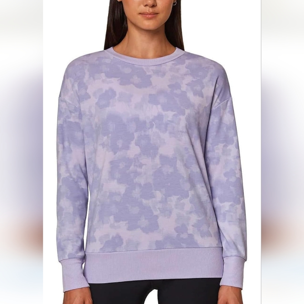 Women’s Lavender Tie-Dye Crewneck Sweatshirt Size XL Soft Casual Lounge Pullover